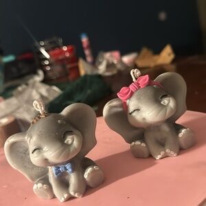 Cute Gray Elephant candles for baby shower birthday party $6 each one